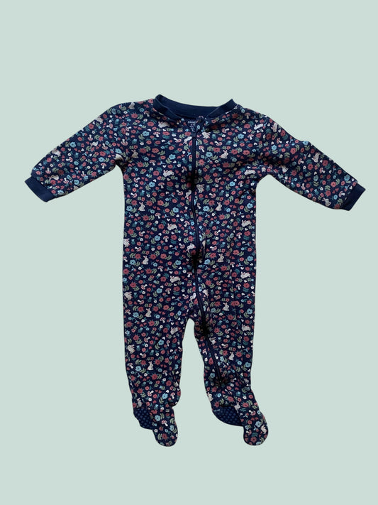 Bunny and mushroom cotton zip sleeper 6-12m | George