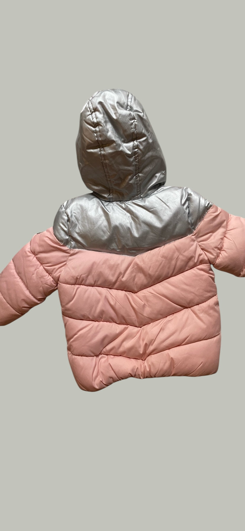 Pink and silver fleece lined puffer coat 18m | Steve Madden