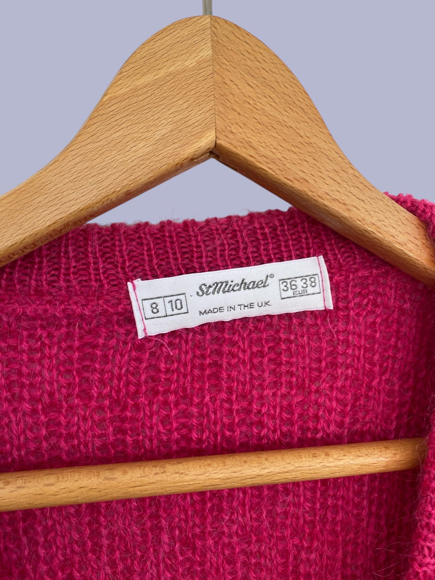 Mohair blend hot pink cardigan women's small (36/38 EU) | St Michael