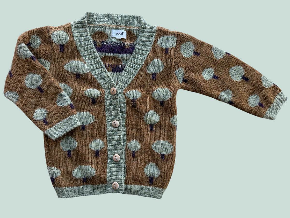 Baby alpaca tree knit cardigan 18m | Oeuf