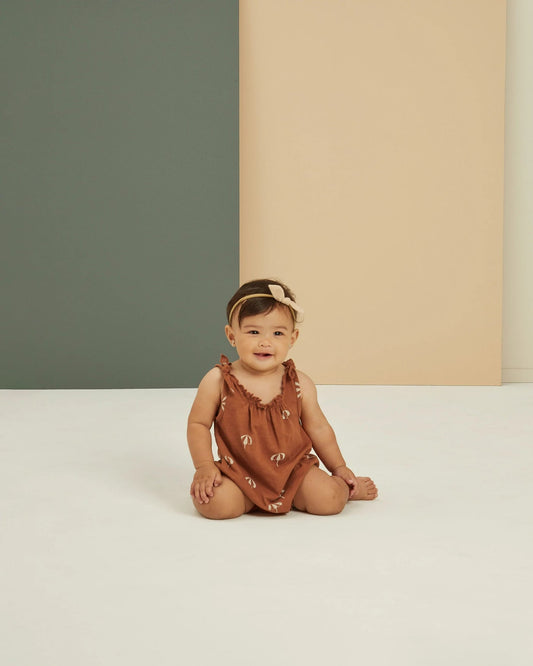 Cotton tie romper with sun umbrellas 2-3Y | Rylee + Cru