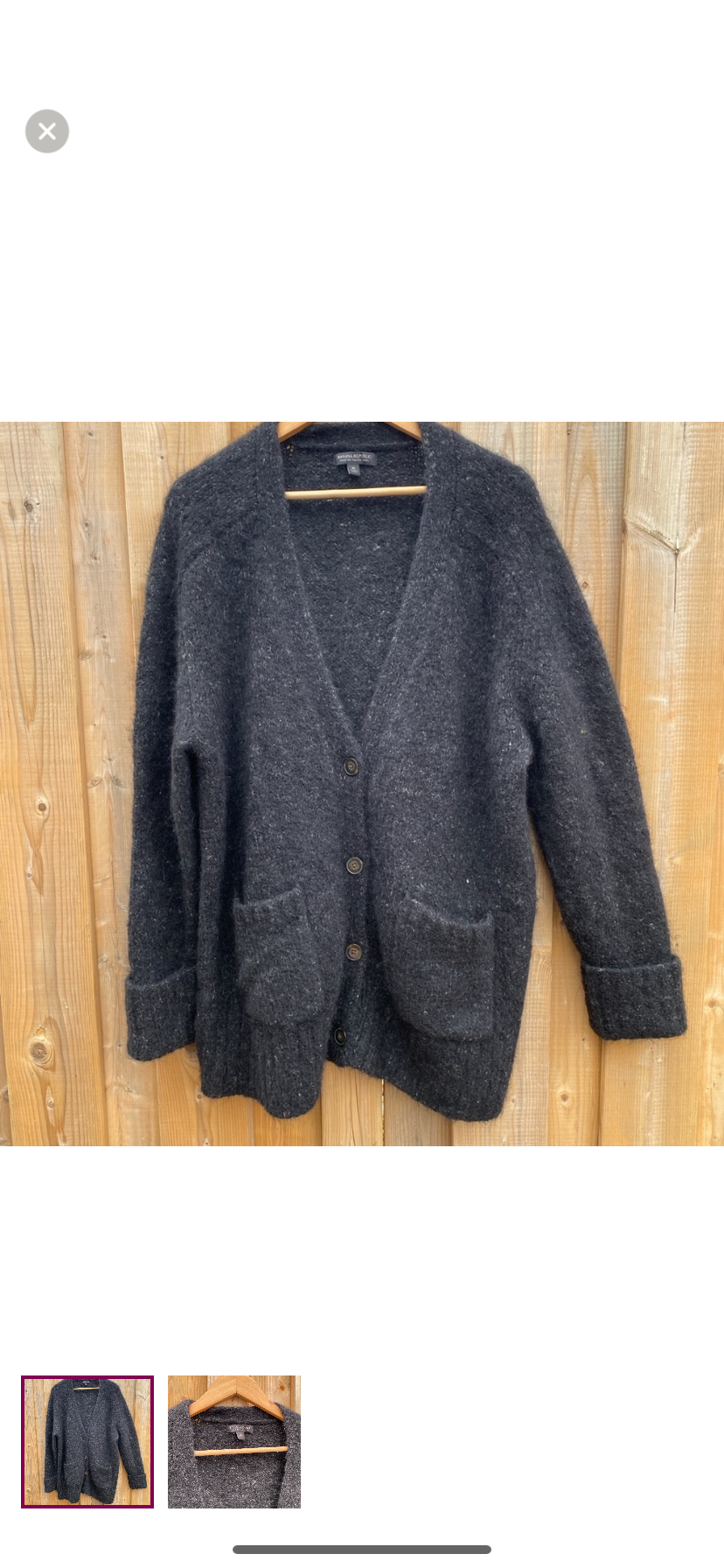 Alpaca blend chunky black button up  cardigan women’s XL | Banana Republic