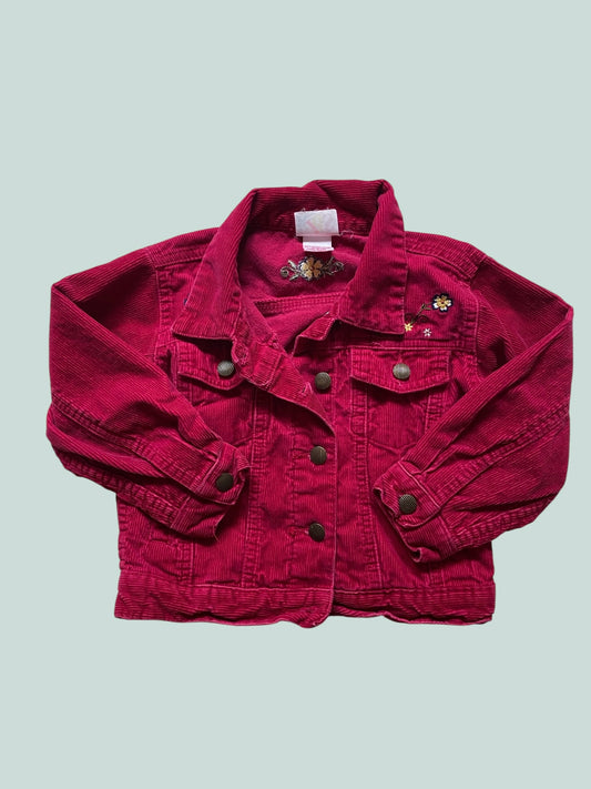 Vintage hot pink corduroy cotton jacket 3Y | Sears