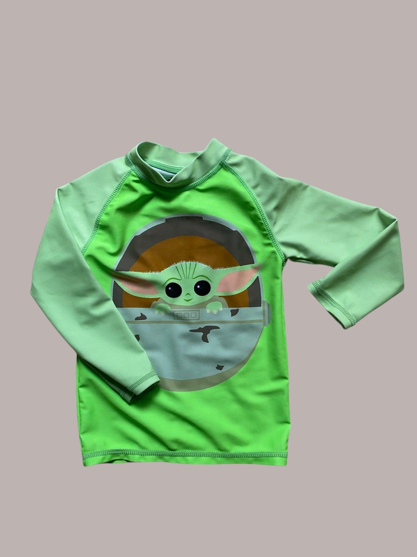 Grogu neon green swim rashguard 2Y | Star Wars