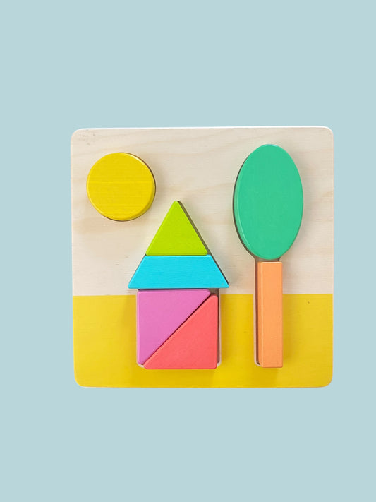 Wooden double sided shape puzzle from 25-27m kit | Lovevery