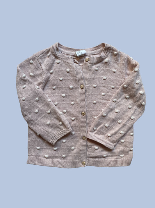 Rose cotton popcorn cardigan 9-12m | H&M