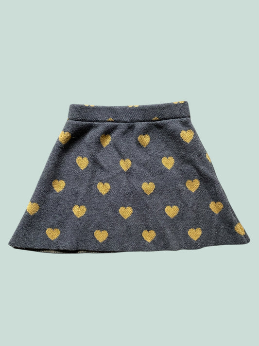 Cotton knit heart skirt 3Y