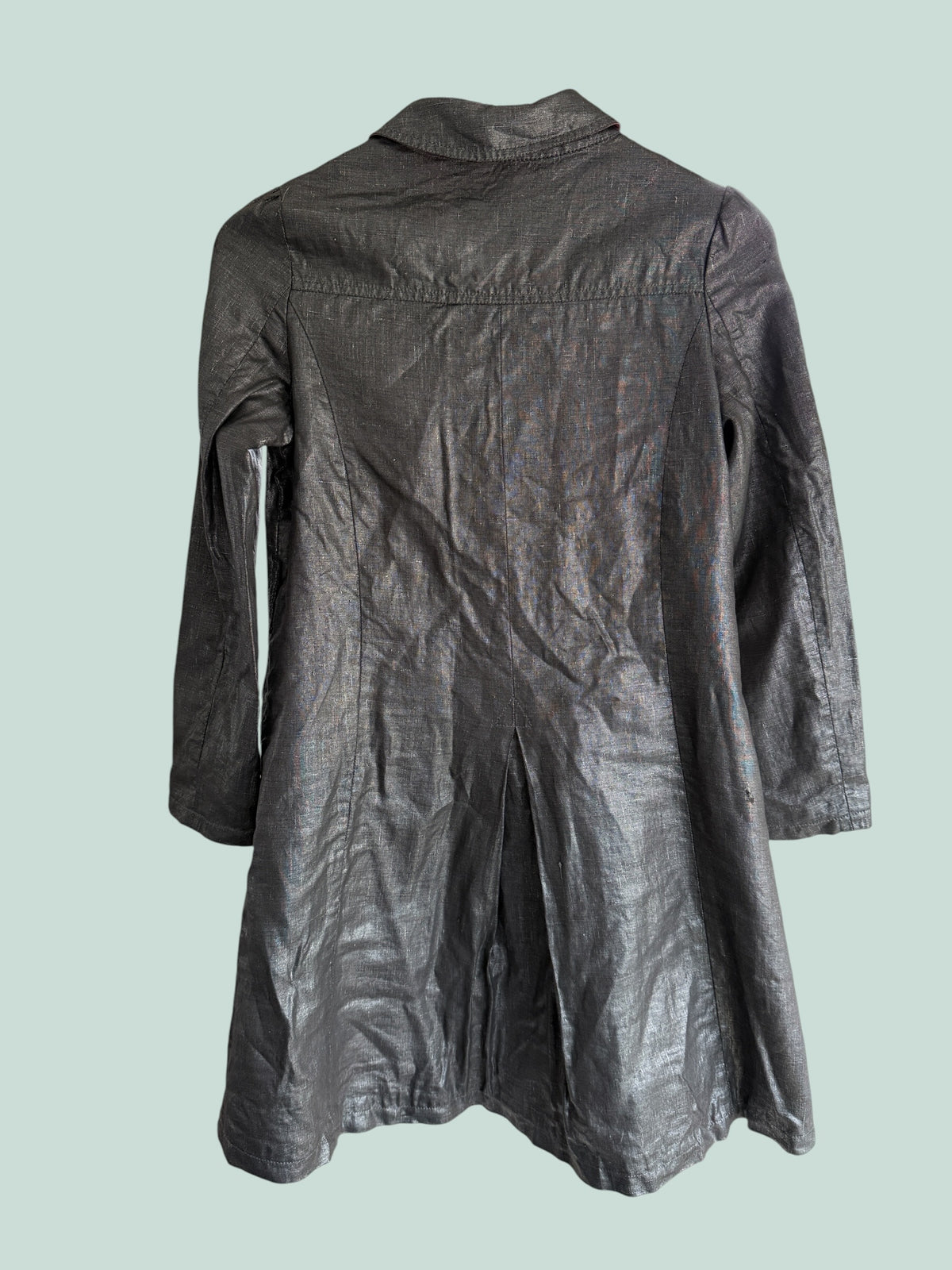 Metallic shiny linen blend coat with red lining 12Y (152) | Burberry