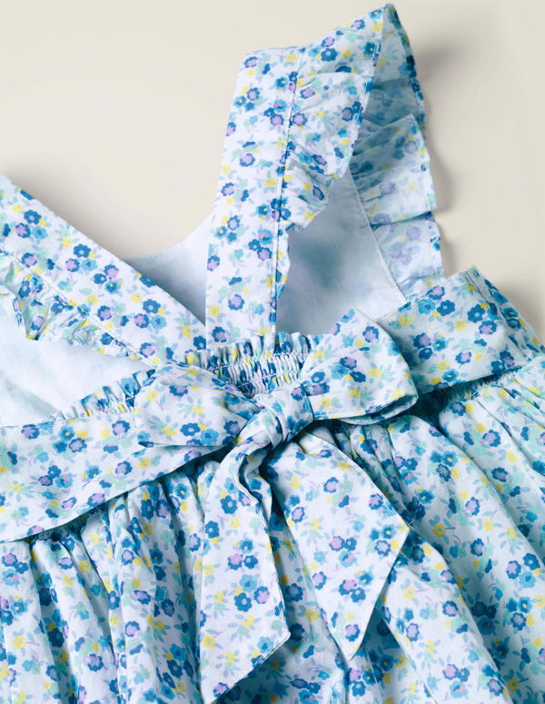 Bow back flower printed cotton dress 2-3Y | Mini Boden