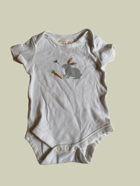 Organic cotton bunny onesie 3-6m | Frugi