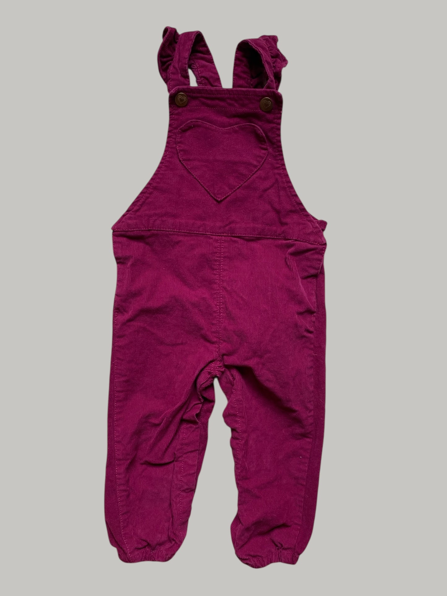 Cotton heart corduroy overalls 12m | Monkey Bars