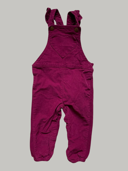 Cotton heart corduroy overalls 12m | Monkey Bars