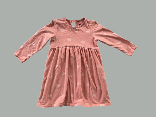 Organic cotton heart dress 18-24m | Rise Little Earthling
