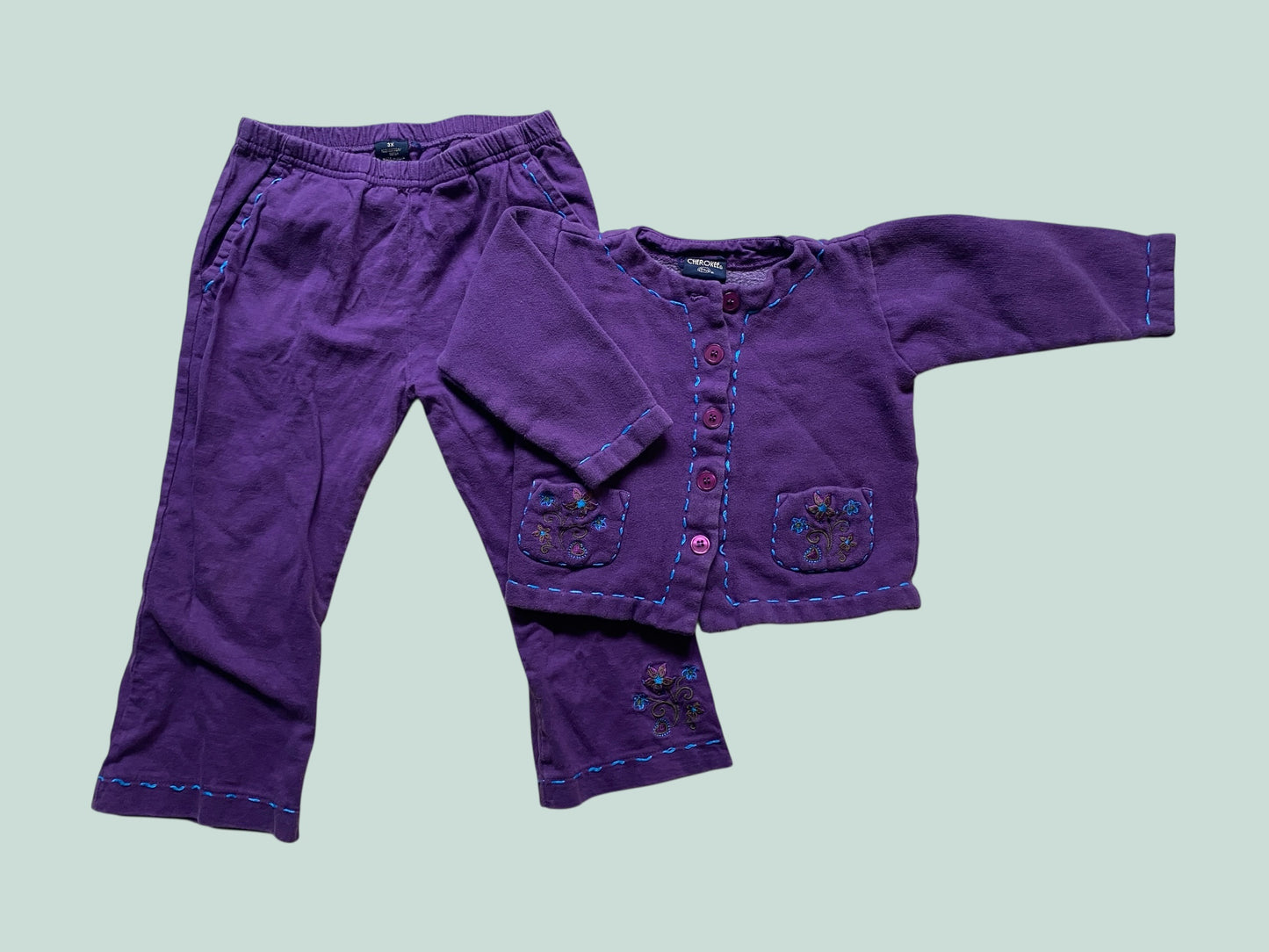 Vintage cotton blend bottom and top set 3Y | Cherokee