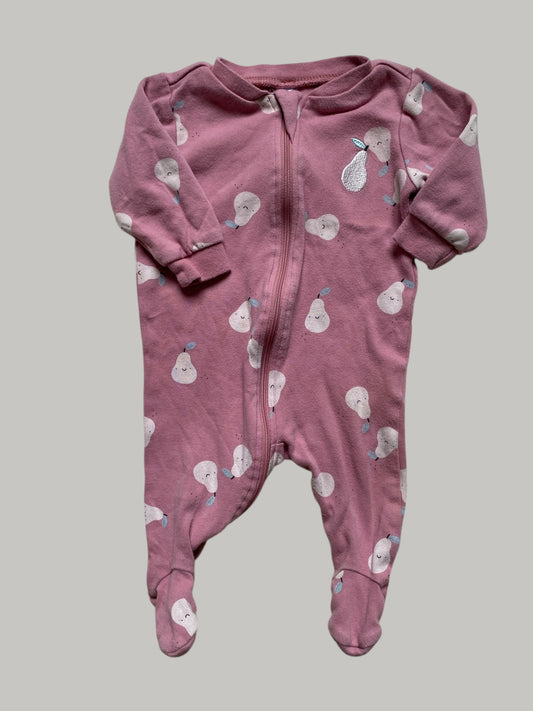 Organic cotton pear 3m tw0-way zip sleeper | Pekkle