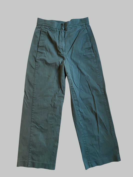 Forest green cotton barrel pants 2US women's | Babaton