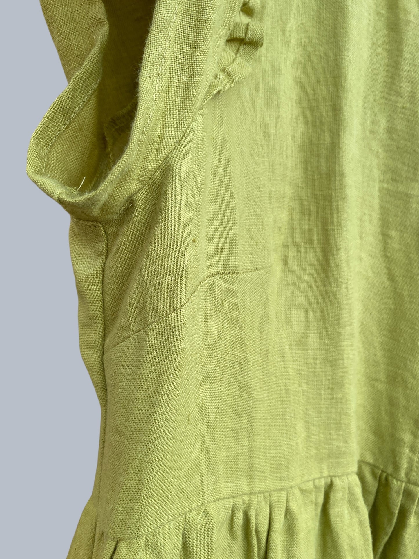 Lime linen ‘Marquette’ dress women’s medium | Not Perfect Linen