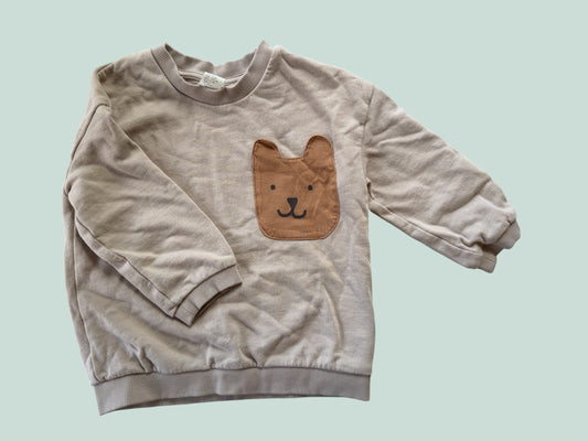 Cotton bear pocket sweater 3Y | H&M