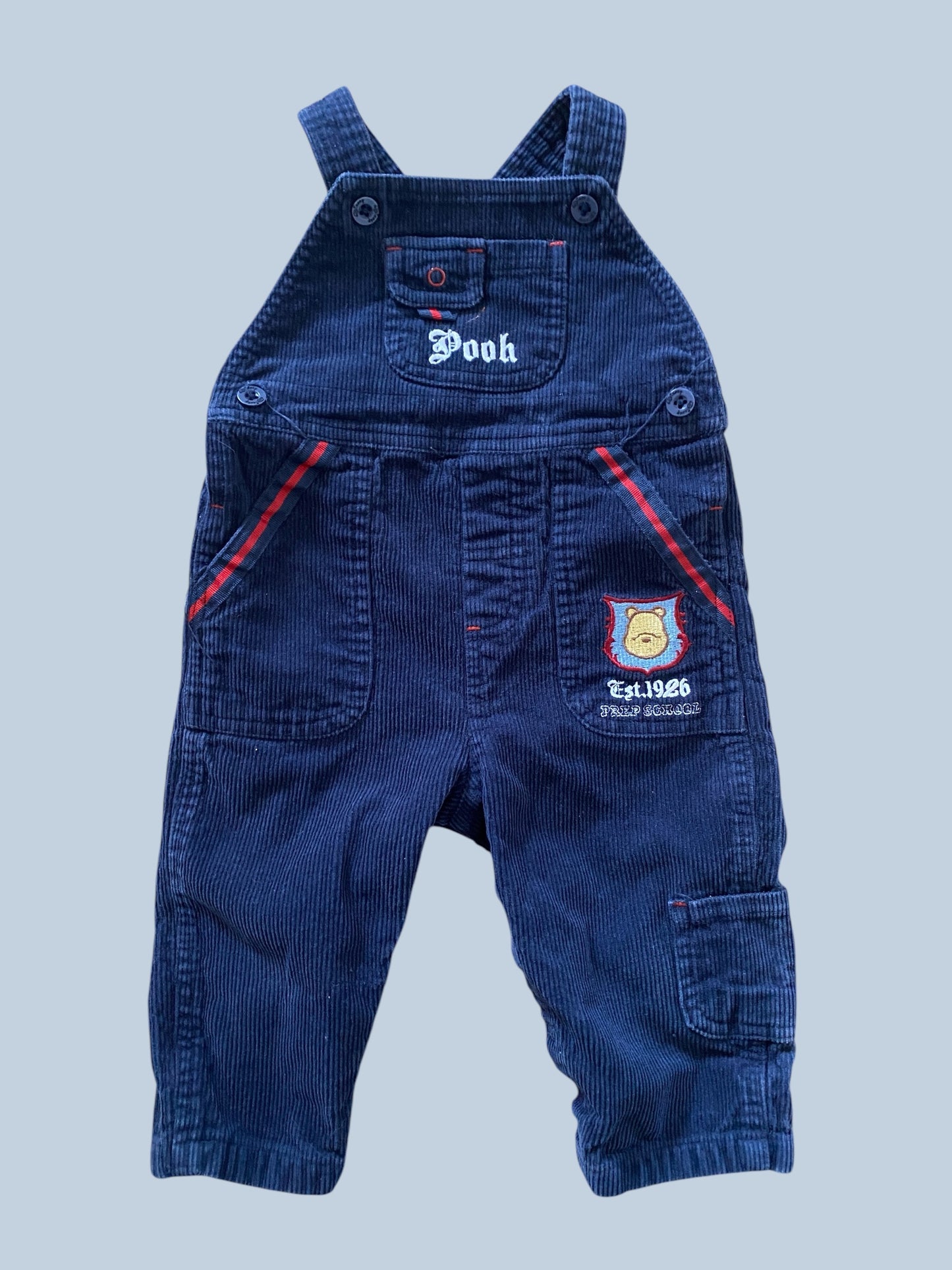 Cotton corduroy Pooh the bear overalls 12m