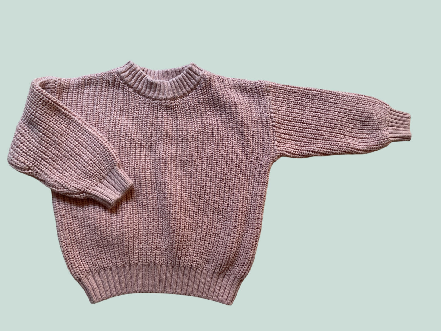 Pink cotton blend knit sweater 24m | Rococo