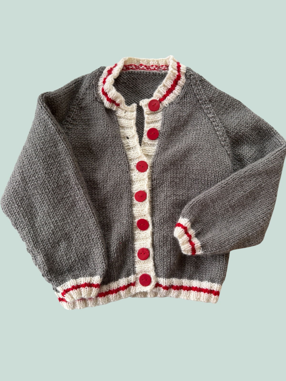 Handknit cardigan ~ 6-8Y (see measurements)
