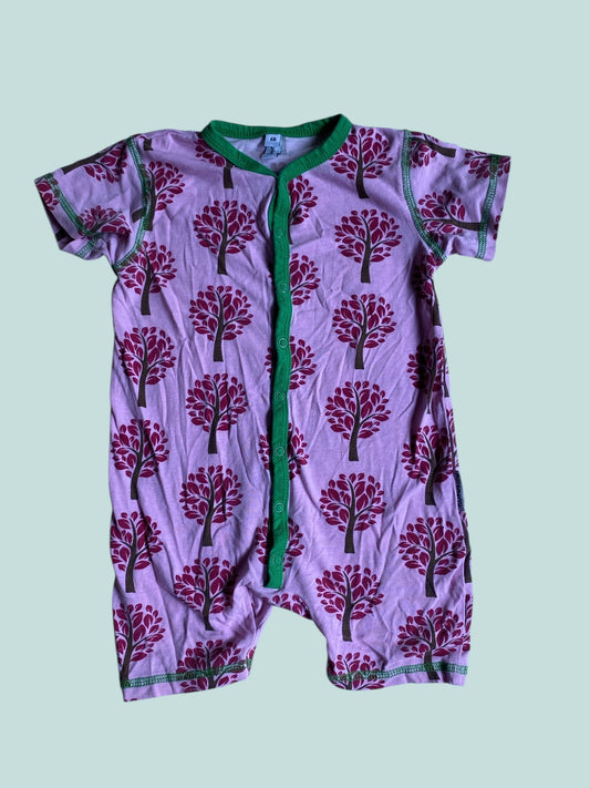 Shorty snap organic cotton romper 3-6m | Maxomorra