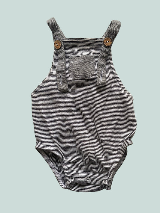 Organic cotton striped romper 6-12m | Tiny Twig