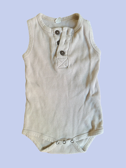 Beige organic cotton waffle onesie 18-24m | Nui