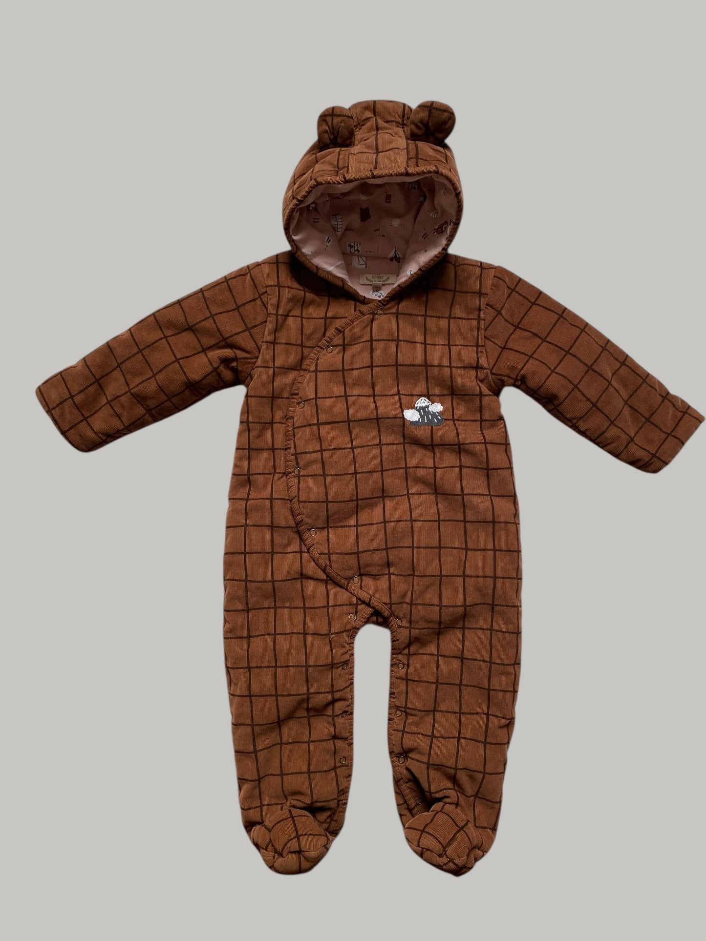 Padded corduroy pima cotton jumpsuit 12-18m | Red Caribou