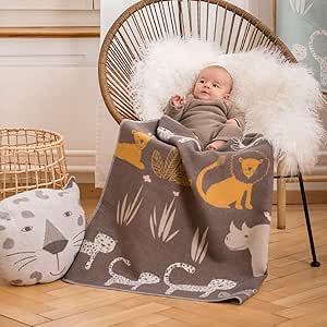 Cotton baby blanket with Jungle Motif | David Fussenegger