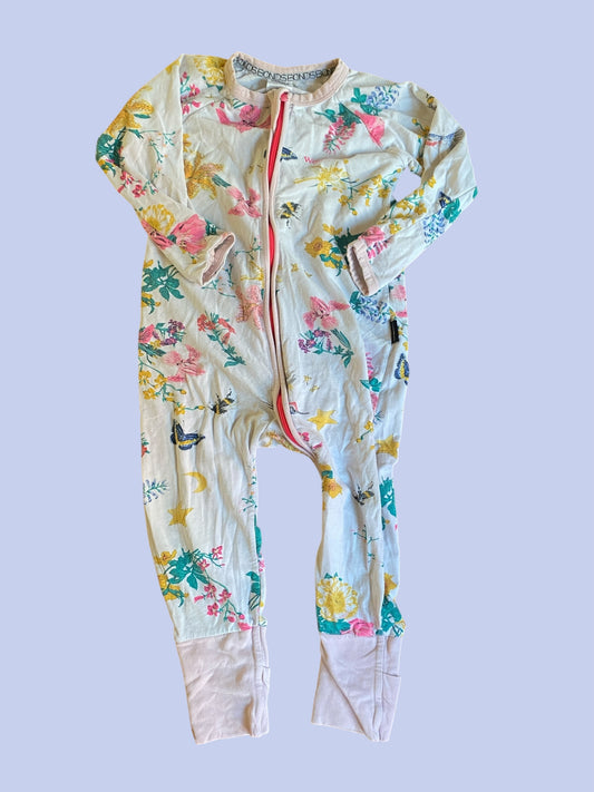 Flower print two-way sleeper 12-18m | Bonds Wondersuit