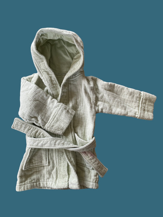 Mint green organic. L bathrobe | The Littlest