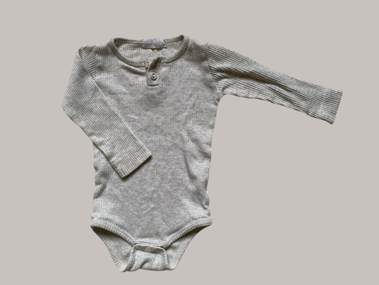 Organic cotton light grey modal blend onesie 1Y | Jamie Kay