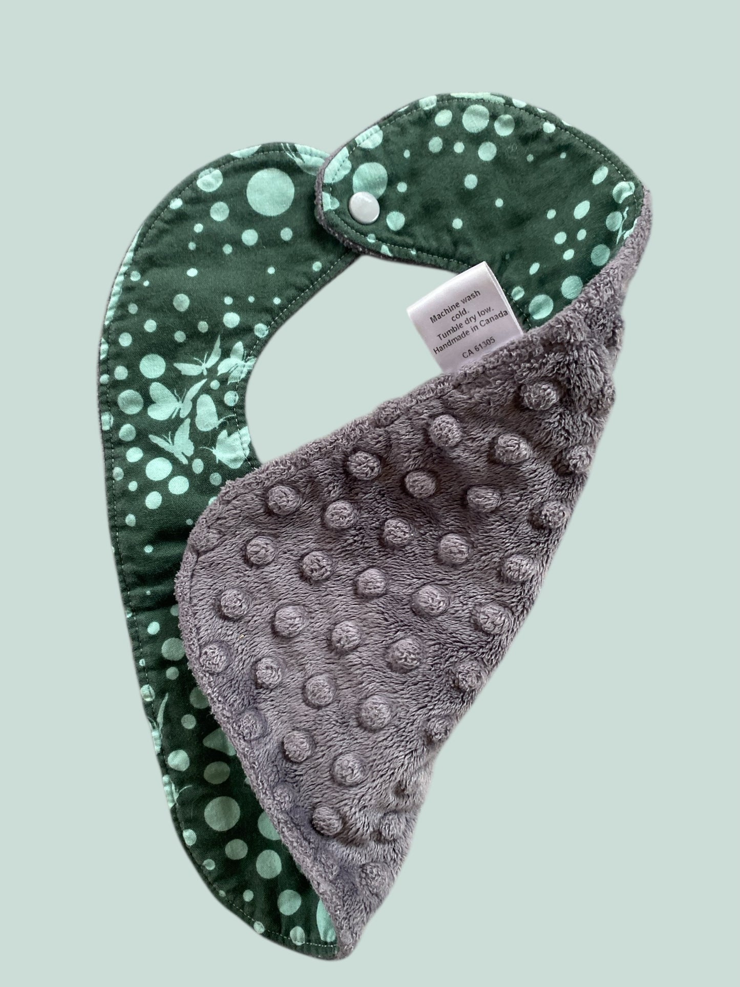 Cotton bib with fleece back