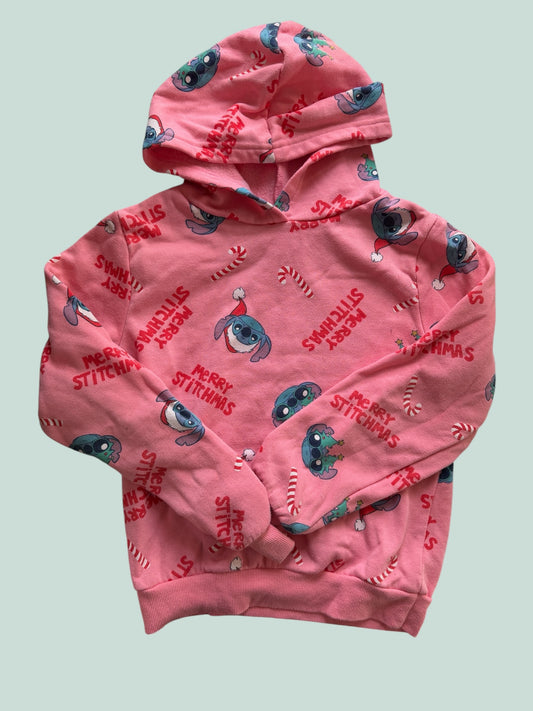 Pink stitch holiday hoodie 7-8Y | Stitch