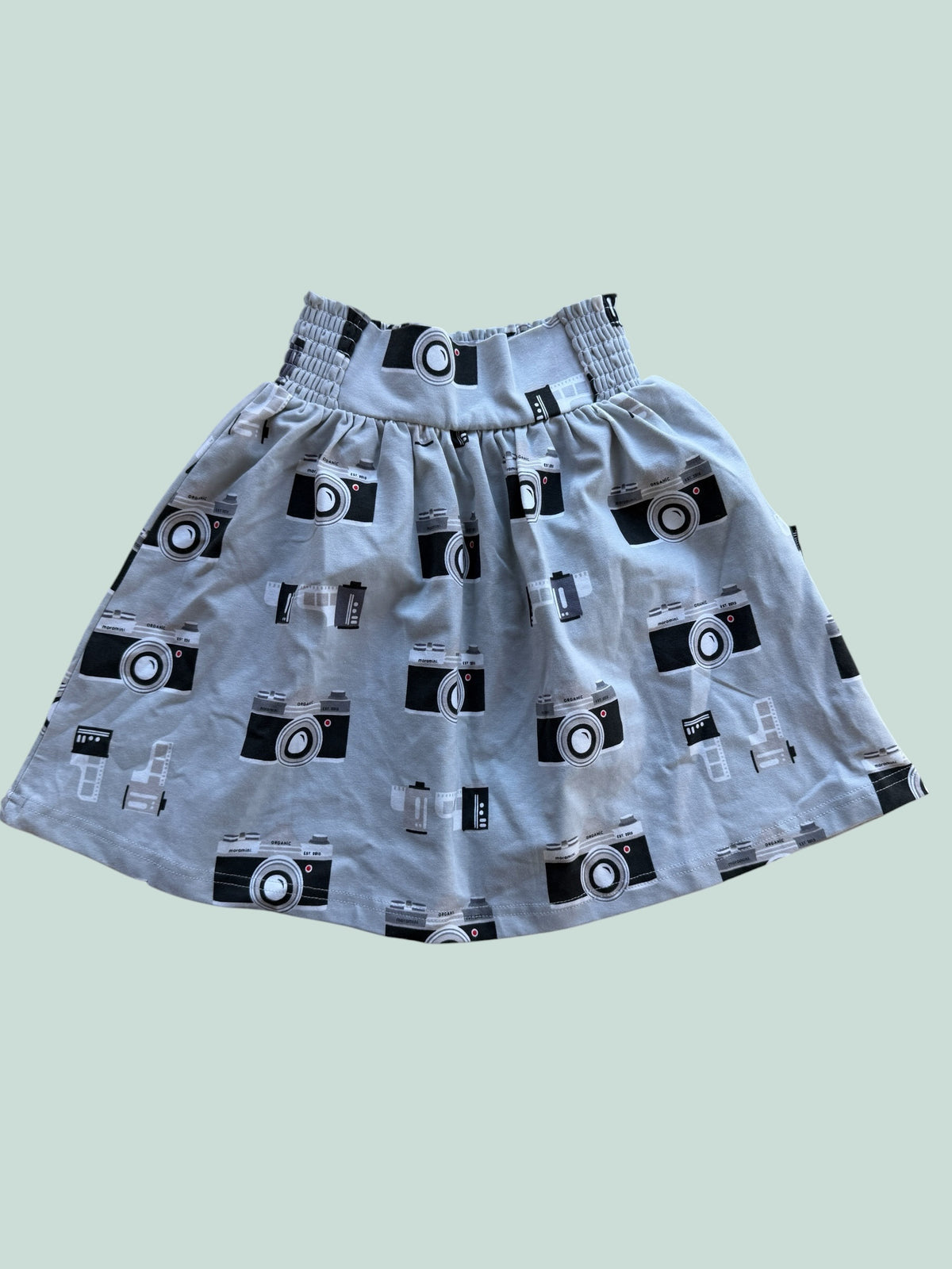 Organic cotton heather grey camera skirt top 3-5Y | Moromini