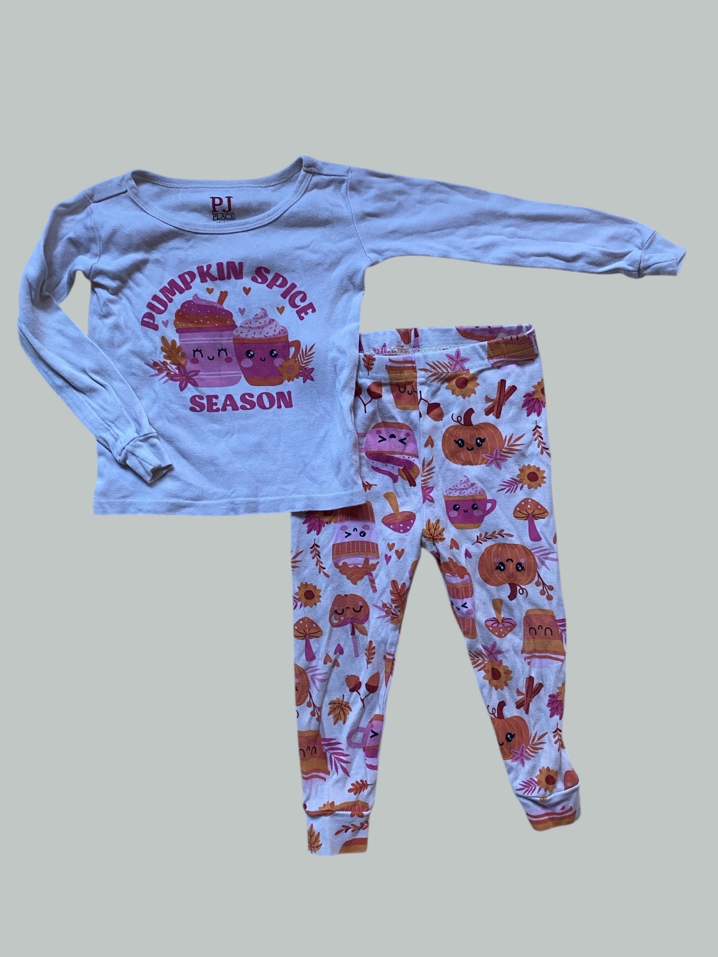 Cotton pumpkin spice pj set 12-18m | PJ Place