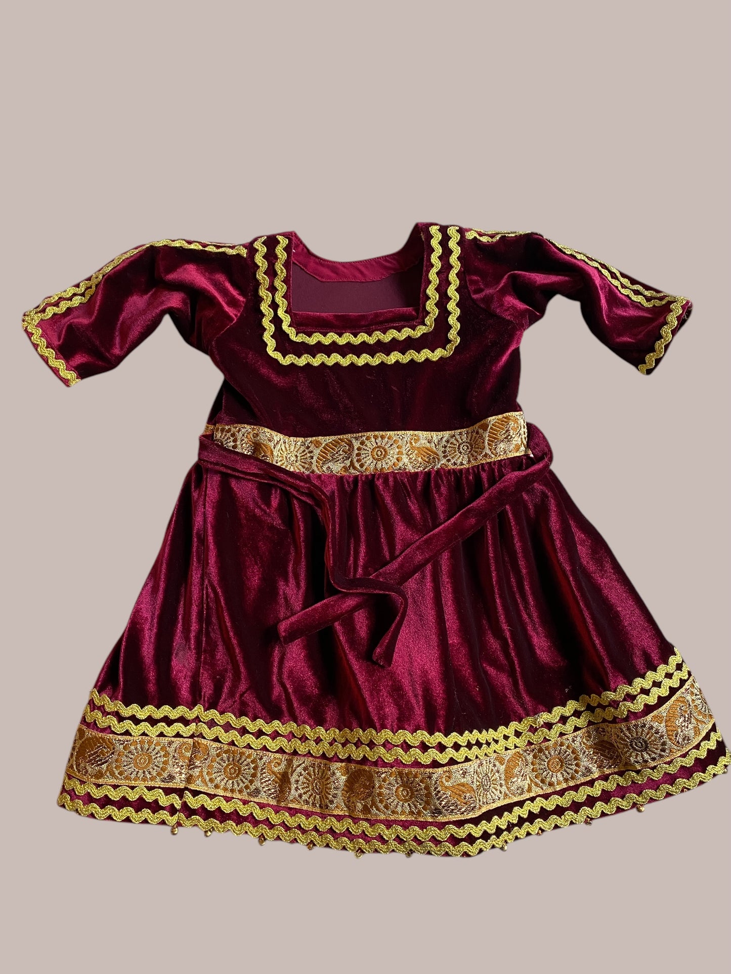 Afghan velvet dress 2-3Y