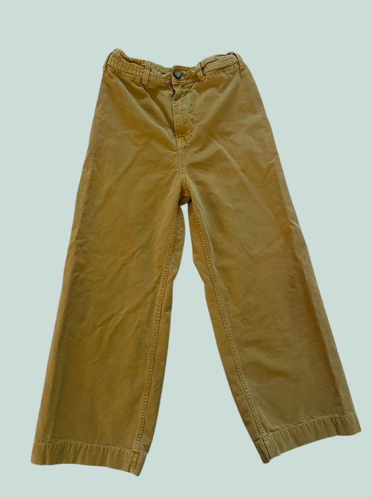 Yellow wide leg cotton pants women's 26 | Free People