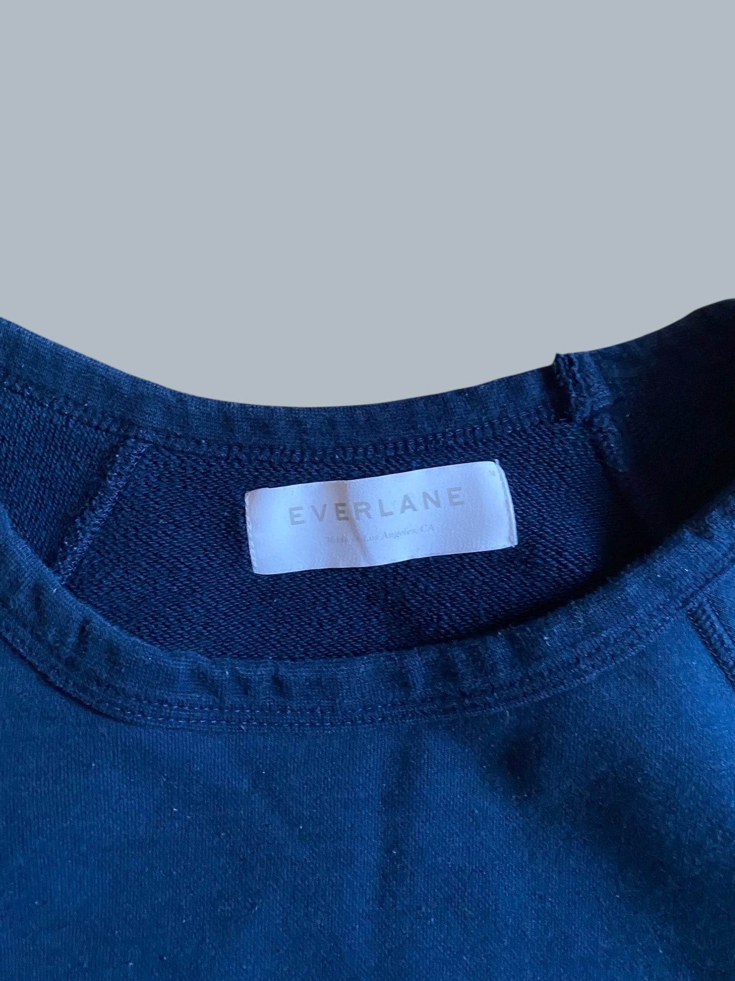 Navy cotton blend crewneck sweatshirt women's medium | Everlane
