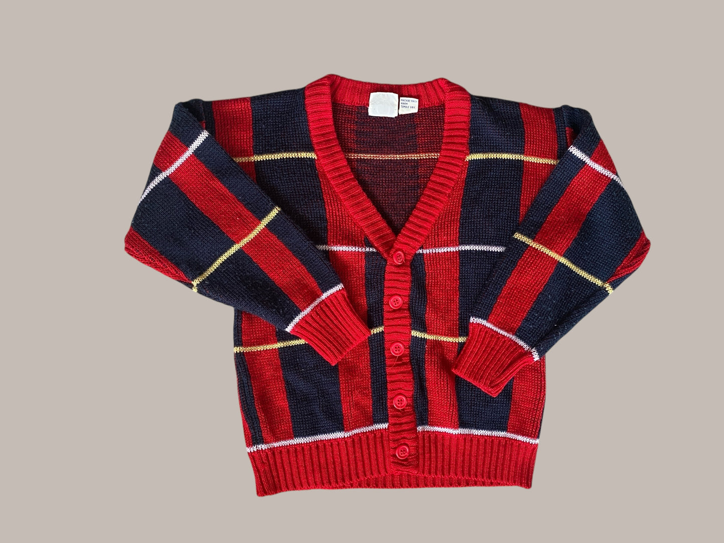 Vintage navy and red cardigan ~4-6Y (medium) | J.G. Hook