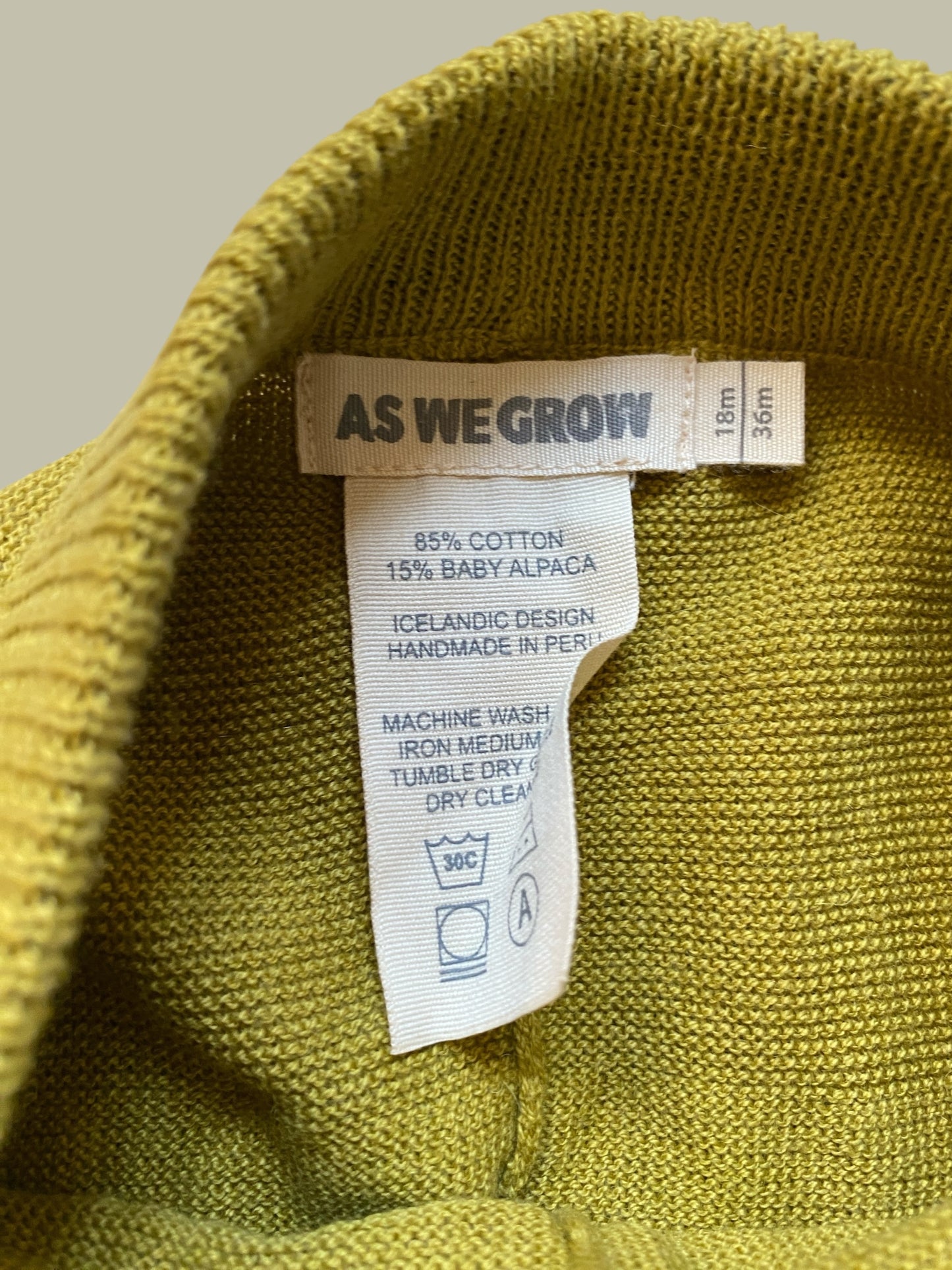 Chartreuse alpaca cotton blend pants 18m-36m | As We Grow