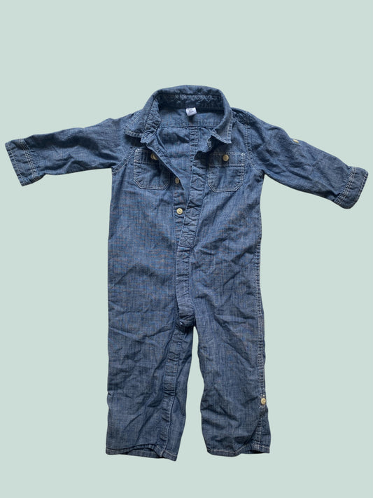 Denim cotton romper 18m | Gap