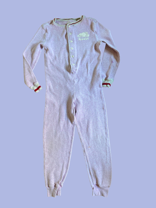 Light pink one piece pajama 7-8Y | Roots
