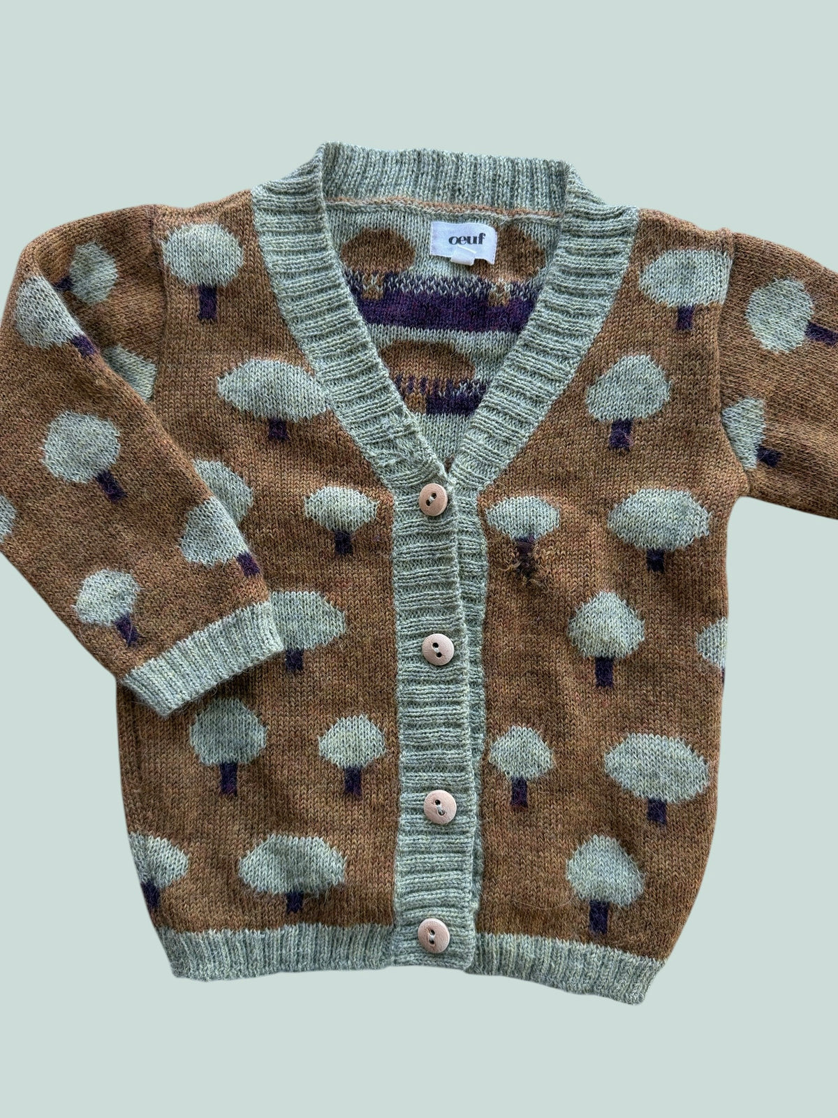 Baby alpaca tree knit cardigan 18m | Oeuf