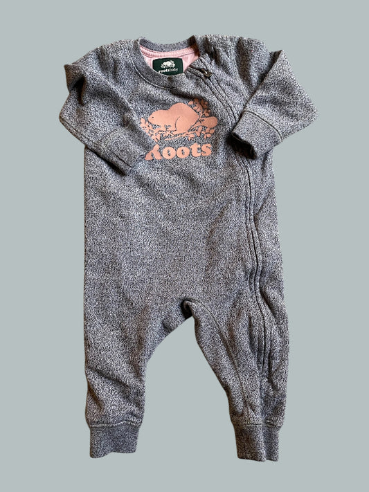 Grey and pink romper 6-12m | Roots