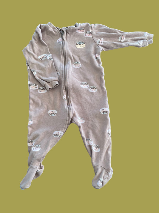 Organic cotton footed two-way-zip sleeper 9m | Pekkle