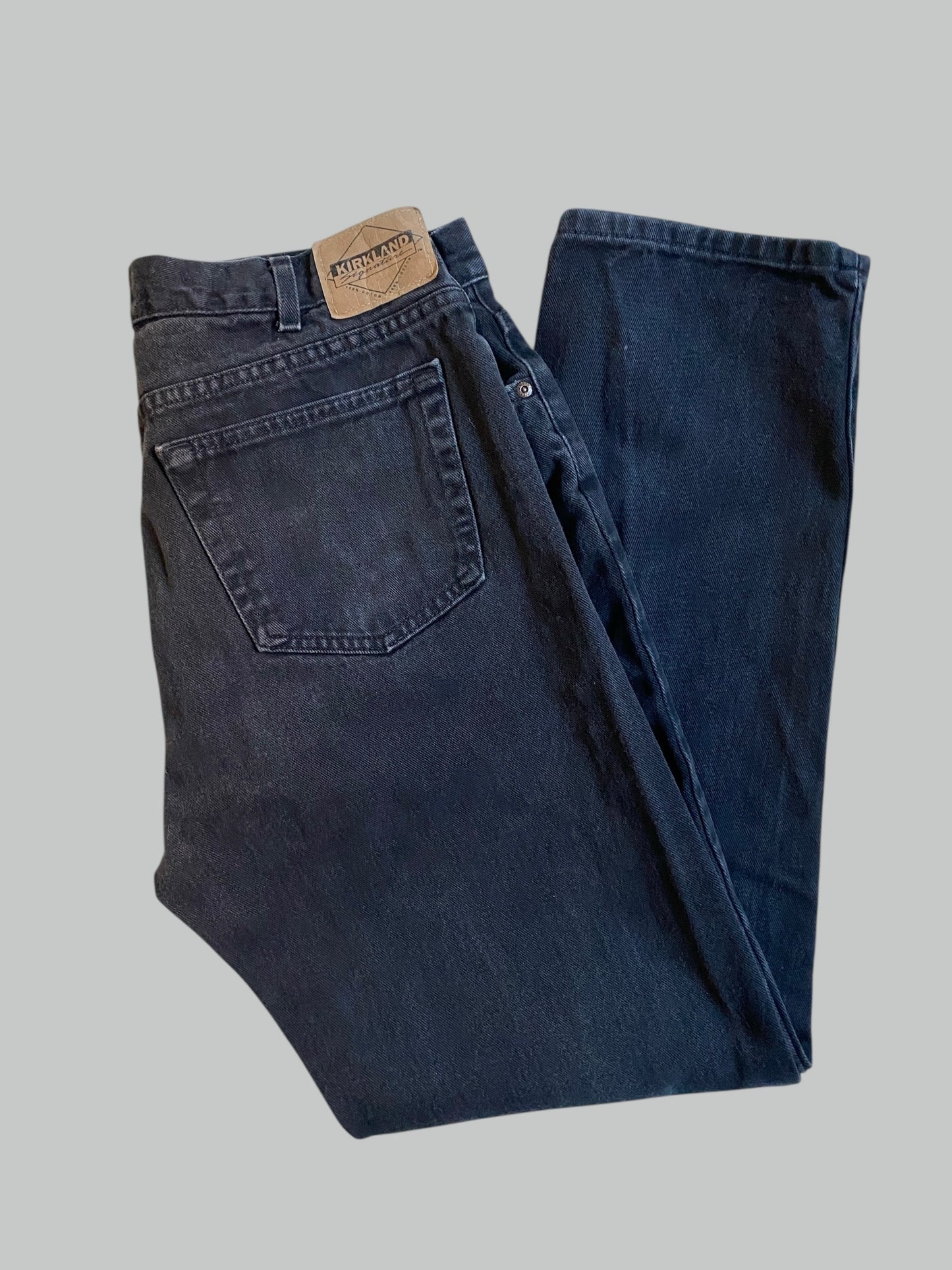 Vintage black denim cotton jeans 36/34 regular adult, made in Canada  | Kirkland