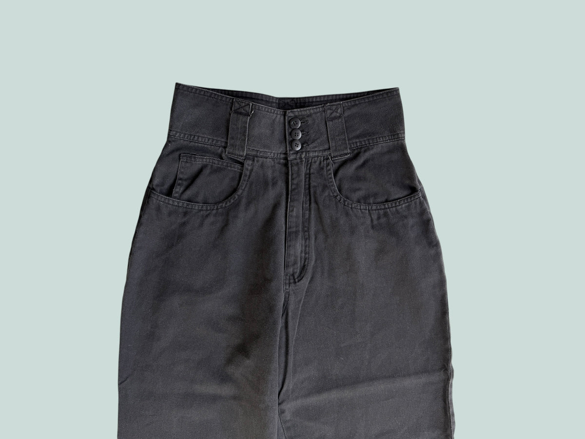 Vintage black cotton barrel pants women's 5US (see measurements) | Blues LA