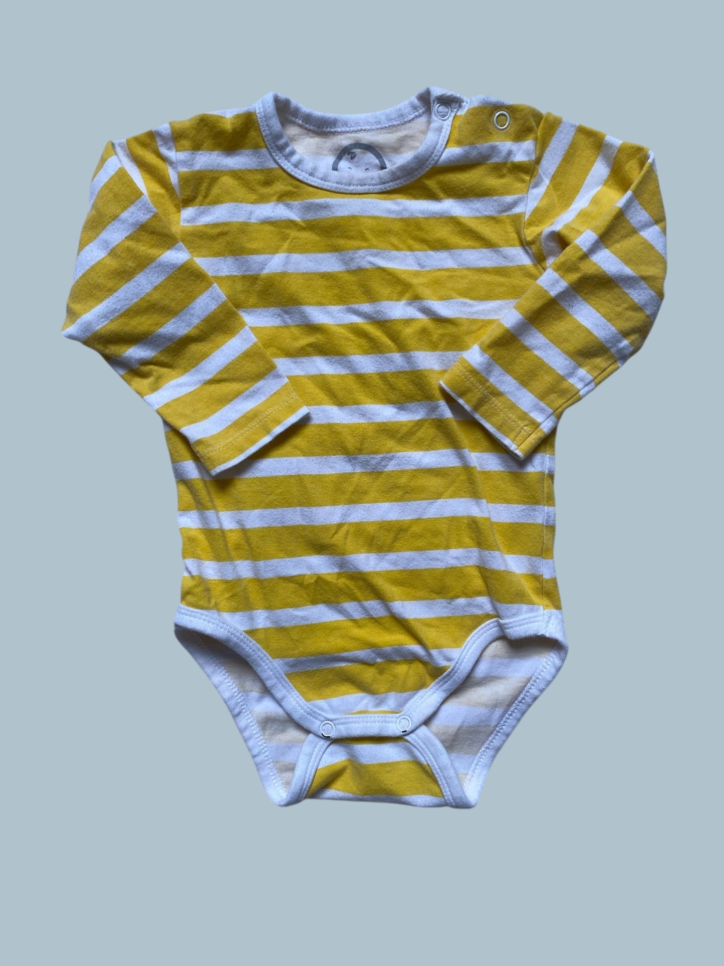 Cotton long sleeve striped onesie 6-12m